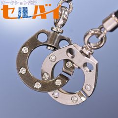 イーノス K18WG クロスペンダント ダイヤ レザー紐 ポーチ付 E-NO