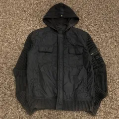 M カルバン・クライン ニット フーディー ジップアップ ジャケット