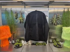 ブラックアノラック フード ハーフジップアップ