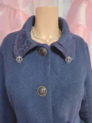 アクシーズファム レース襟 ネイビー リボン コート (ベルト含む)