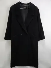 VESTINA ウール カシミア ブラック ロングコート