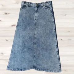 B1900 エディーバウアー Eddie Bauer デニムスカート ブルー 青系 コットン 綿 Aライン カジュアルのサムネイル