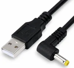 PSP・チャレンジタッチ対応 USB-DC充電ケーブル 1.0m 2A対応 24AWG 4.0mm×1.7mm プラグ 電源供給用 (L字型) [L字型]