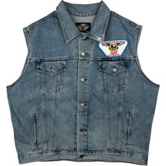 Harley-Davidson デニムベストGジャン ロゴ刺繍 メンズ Harley Owners Group デニムベスト H.O.G. 刺繍 - メルカリ