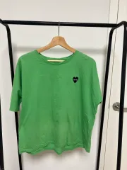 ハート Love 刺繍 半袖 Tシャツ グリーン 704