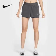 ナイキ ウィメンズ スイフト ドライ フィット トゥインワン ランニング パンツ HJ5377 グレー