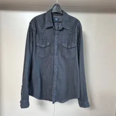 95)GAP ギャップ デニム メンズ ブラック デニム シャツ
