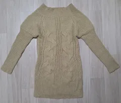 オフショルダー ニット ワンピース / ケーブル編み ニット ロング丈 トップス (1回 着用)