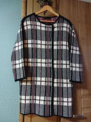 OZOC))ウール ブレンド チェックコート