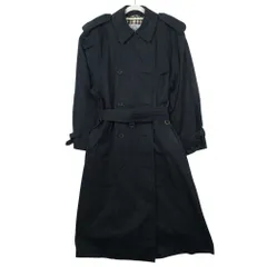 Aquascutum アクアスキュータム 80s 英国製 トレンチコートアウター クラブチェック ネイビー レディース 【中古】