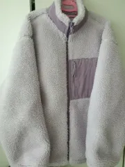 パープル ボア フリース ジップアップ ジャケット