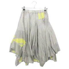 sacai サカイ ドット柄 シルク ヘムスカート ゴムウエスト ボトムス ひざ丈 09-00975 2/M グレー イエロー レディース 【中古】のサムネイル