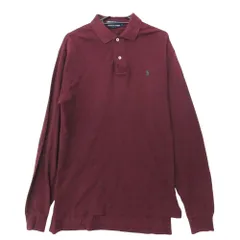POLO RALPH LAUREN ポロラルフローレン ポニーロゴ刺? 長袖 ポロシャツ トップス ワインレッド サイズS メンズ 【中古】