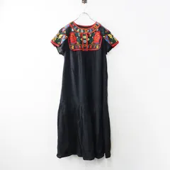 新品 定価1.9万 アズノウアズ AS KNOW de base クロスSTの世界のOP サイズ1 ブラック┃刺繍ステッチワンピース 花柄【2400014669992】のサムネイル