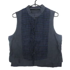 nest Robe ネストローブ リネン100% チェック柄 ノースリーブ ブラウス ベスト トップス ネイビー レディース 【中古】のサムネイル