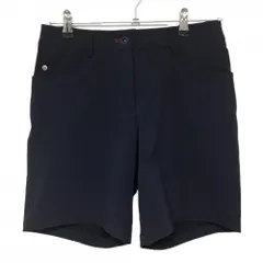 マンシングウェア ナイロンハーフパンツ ネイビー 無地 ロゴ刺しゅう ストレッチ  レディース L ゴルフウェア Munsingwear