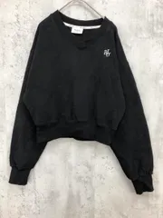 BEIDELLI ベイデリー 裏起毛 Vネッククロップド スウェット sizeF/黒 ■■ レディース