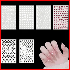 ネイルシール 12枚セット 3D 可愛い ハート 星 ネイルパーツ シール 貼るだけ おしゃれ ネイルステッカー ジェルネイル ネイルアートシール デコパーツ バレンタインデー クリスマス (マルチカラー)