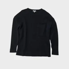 COS ウール100% ポケット ニット ブラック M