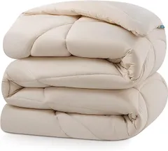 【人気商品】150x210cm ベージュ 洗える 暖かい 抗菌防臭 軽量 冬 防ダニ 通気性 肌掛け布団 オールシーズン 羽毛布団 セミダブル - 快適な睡眠を提供する 掛け布団 1.8kg