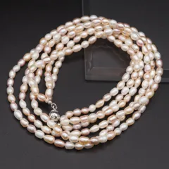 S022 淡水真珠 パール ネックレス 3連 ミックスカラー デザイン シルバーカラー 6月誕生石