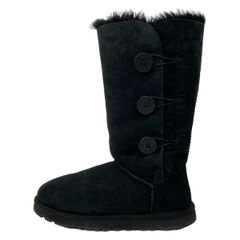 UGG(ア格) 長筒靴 JAPAN 25 女士 Bailey Button Triplet 1873 黑色 毛皮