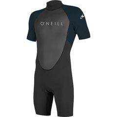 O'Neill Men's Reactor II 2mm Back-Zip Short-Sleeve Spring Wetsuit, Black/Slate (Black)