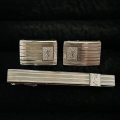 イヴサンローラン ネクタイピン カフス セット YSL シルバー 260325007