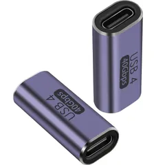 USB Type-c アダプタ メス to メス 2個セット 40Gbps 高速データ転送 & 100W/5A 急速充電 & 8K@120Hz ビデオ出力 USB-C Type C 延長コネクタ USB4 メス 延長ケーブル アダプタの両端を接続して使用します