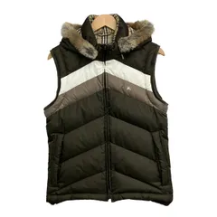 Burberry Black Label(バーバリーブラックレーベル) ダウンベスト サイズM メンズ - ダークブラウン×ベージュ×白