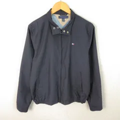 TOMMY HILFIGER トミーヒルフィガー スイングトップ ジャケット ネイビー Sサイズ メンズ 古着 アメカジ ストリート　ブルゾン