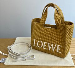 LOEWEロエベ フォントトートスモール ラッフル ラフィア カゴバッグ斜
