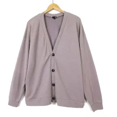 ラコレ LAKOLE カーディガン ニット オーバーサイズ Vネック 長袖 XL くすみパープル 大きいサイズ 美品