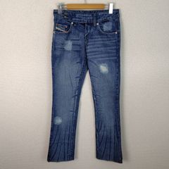 DIESEL ディーゼル ジーンズ ダメージ加工 インディゴ 26サイズ レディース 古着 ストリート Y2K