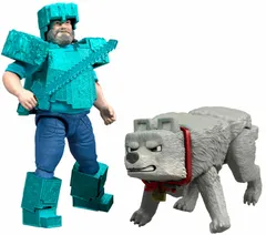 マインクラフト・ザ・ムービー マテル 4インチ アクション フィギュア マンズ・ベスト・ウルフ パック (ダイヤモンドアーマー スティーブ & デニス) ／ 映画 2025 実写 ゲーム グッズ 人形 おもちゃ マイクラ [並行輸入品] 