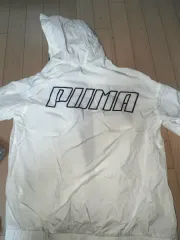 PUMA 白 ウィンドブレーカー フード ジャケット
