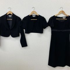 CLOSSHI ブラックフォーマル 3点セット 7号 ワンピース ジャケット2枚 礼服 喪服 冠婚葬祭　20260324-0004