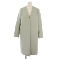 グリーンレーベルリラクシング ユナイテッドアローズ green label relaxing ノーラペルコート ノーカラーコート ロング ウール 38 ミントグリーン 3625-199-1216 /BM