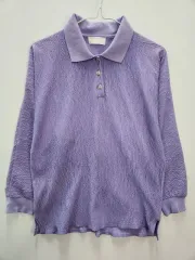 ヴィンテージ 森ガール パープル 쭈글이 カラーTシャツ