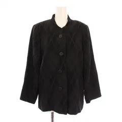 レリアン Leilian ジャケット アウター シングル 総裏地 アーガイル柄 13 黒 ブラック /BB