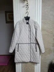 1208)アイボリー キルティング ジャケット ダウン アウター