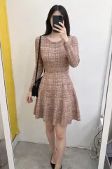 ジルスチュアート ウール ニット ONE PIECE スリム フレア 秋冬 44 細身55