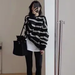 ストライプ オーバーサイズ スウェット