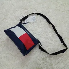 人気！   TOMMY HILFIGER    タグ付き未使用保管品    ポシェット   ネイビー  レッド   ナイロン   軽量   定価2980円のサムネイル