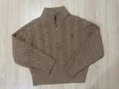 ポロ ラルフローレン レディース ケーブル ウール カシミア ハーフ ジッパー セーター