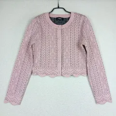 ミスバレー レディース クロップド ニット カーディガン (S/M)