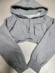 ベリード グレー セミクロップド ツーウェイ フードジップアップ ポール1258/s