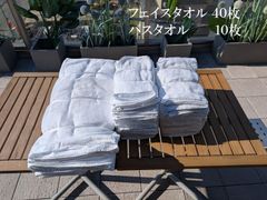 フェイスタオル ウエスAB級カラー200枚 ◯折畳まず、広げて、数十枚を
