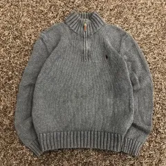 M ポロ ラルフローレン ハーフジップアップ コットン ニット