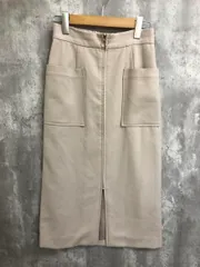 N.Natural Beauty Basic エヌドットナチュラルビューティーベーシック リングジップ フロントスリット タイト スカート sizeM/ベージュ ■■ レディース